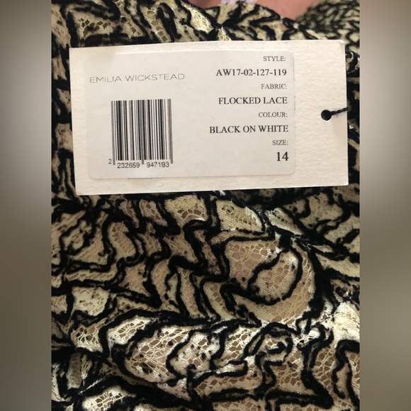 Emilia Wickstead Black and Ivory Flocked Lace Dress - Picture 15 of 16